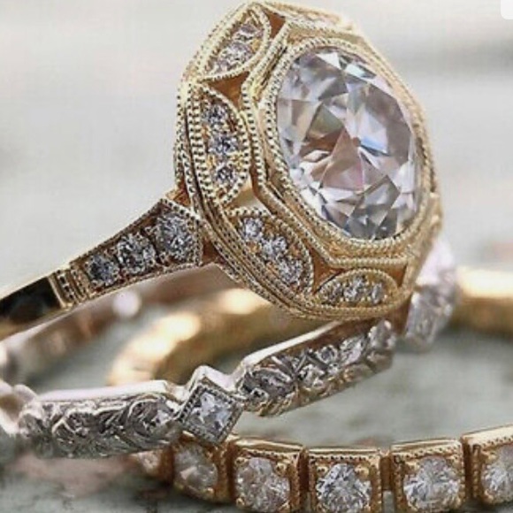 3pc Cubic Zirconia Goldplated Rings - Picture 5 of 5